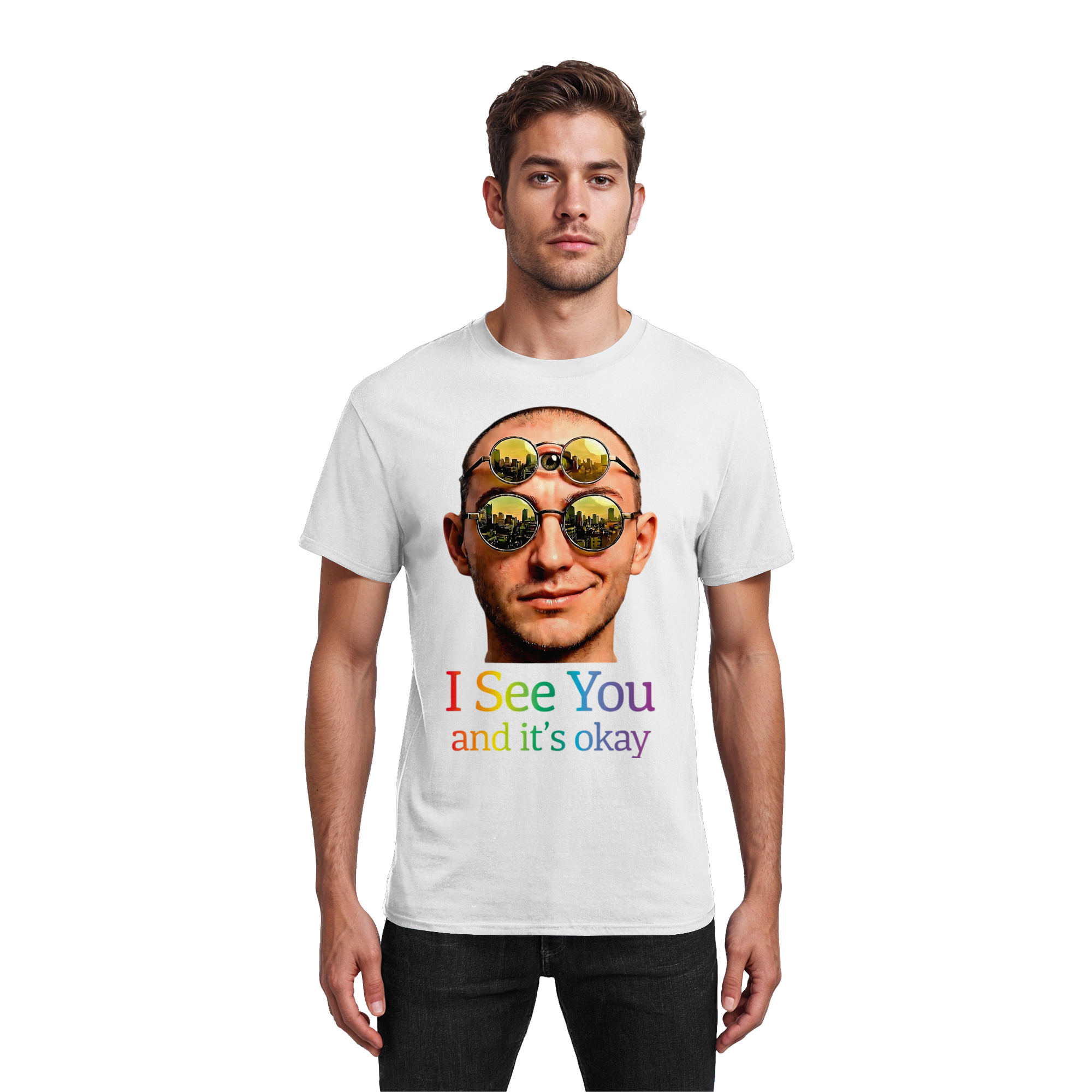 T-Shirt « I See You » Unisexe 13 Couleurs S-5XL - T-Shirt en Coton Épais