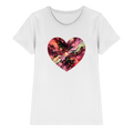 Damen T-Shirt „Cosmic Love Heart“ – Galaxie-Nebel-Druck Herzdesign | Hochwertiger Jersey aus 100 % Baumwolle, 15 Farben, XS–3XL – Premium-Shirt für Damen