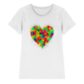 Lebendiges Herzspritzer T-Shirt 6 Farben XS-3XL – Premium Damen-Shirt