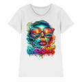 Chase The Sunset Psychedelisches Damen-T-Shirt | Lebendiges schmelzendes Ozean-Sonnenuntergangs-Grafik-T-Shirt | 10 Farben XS-3XL - Premium Damen-Shirt