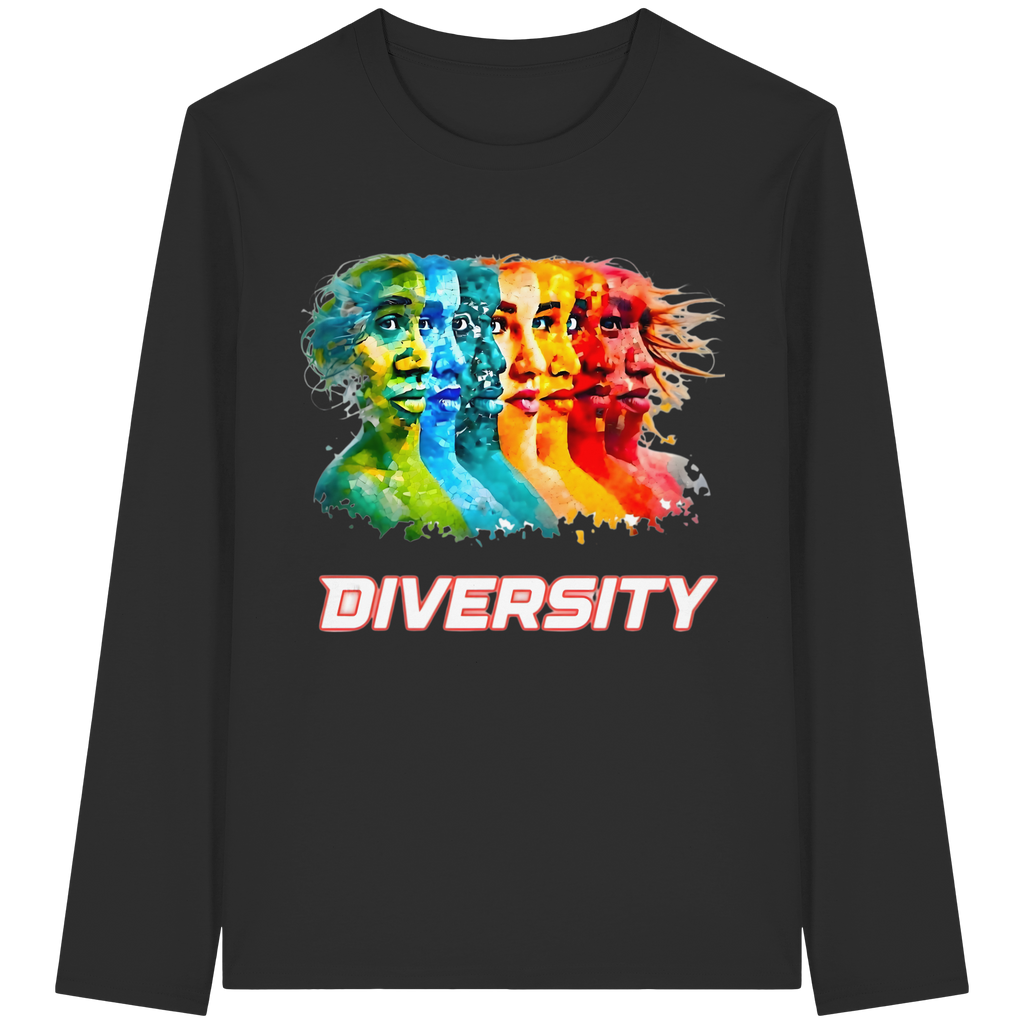 Diversity Sweatshirt | Sei Du Selbst, Strahlend & Einzigartig 4 Farben S-5XL - Bio Langarm-T-Shirt