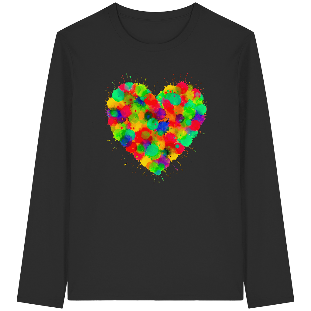 Regenbogen Farbspritzer Herz Sweatshirt Unisex 3 Farben S-3XL
