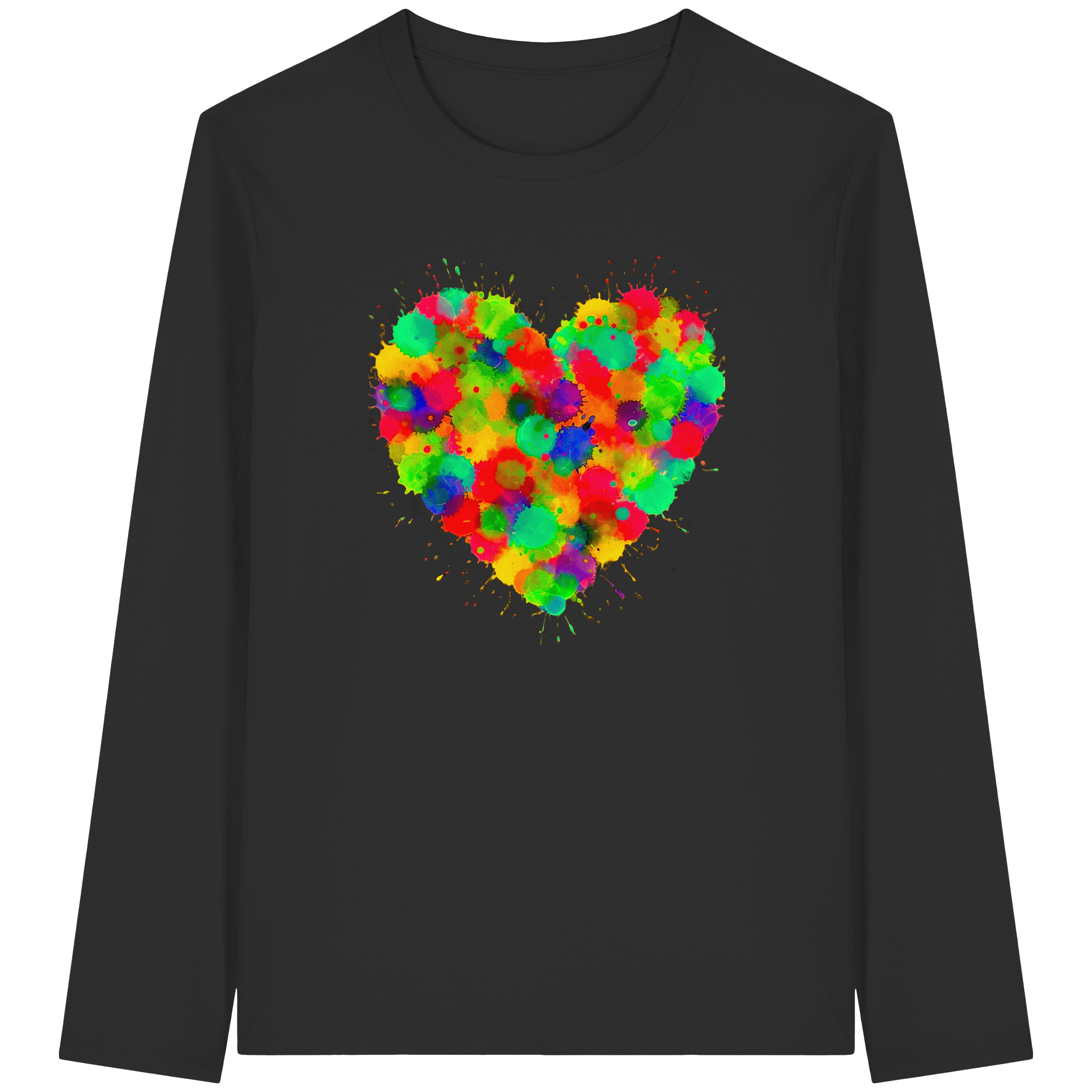 Regenbogen Farbspritzer Herz Sweatshirt Unisex 3 Farben S-3XL