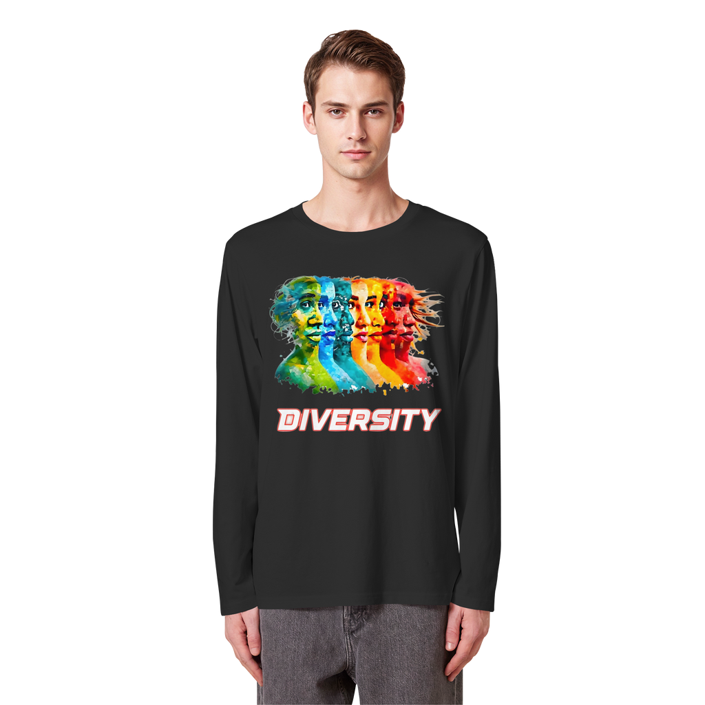 Diversity Sweatshirt | Sei Du Selbst, Strahlend & Einzigartig 4 Farben S-5XL - Bio Langarm-T-Shirt