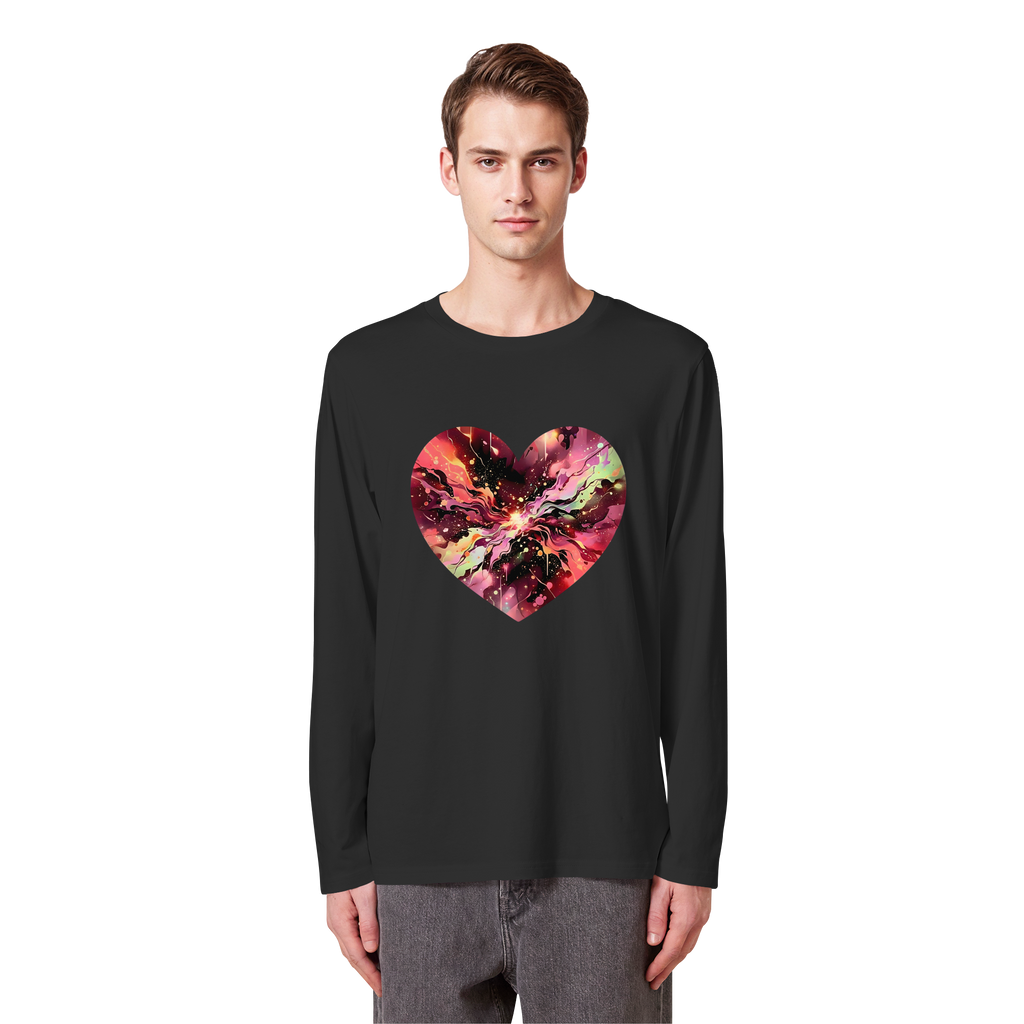 Cosmic Love Heart Sweatshirt 6 Colors S-3XL - Organic Longsleeve T-Shirt