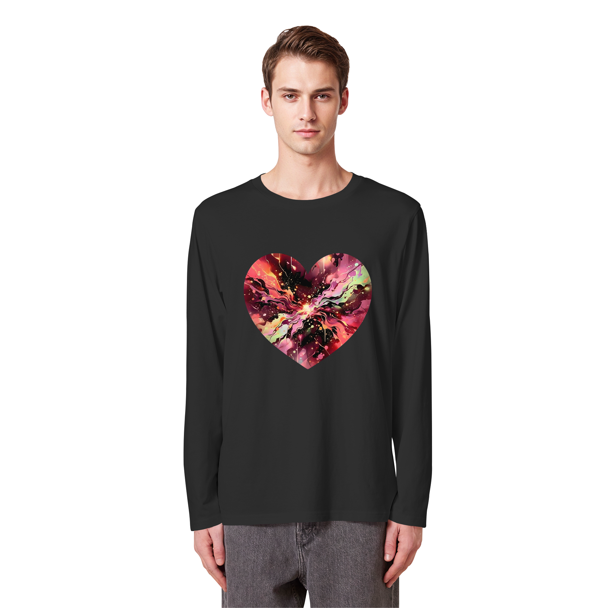 Cosmic Love Heart Sweatshirt 6 Farben S- 3XL - Bio Langarmshirt