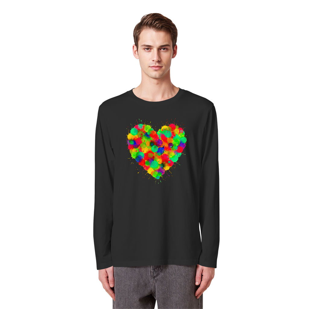 Regenbogen Farbspritzer Herz Sweatshirt Unisex 3 Farben S-3XL