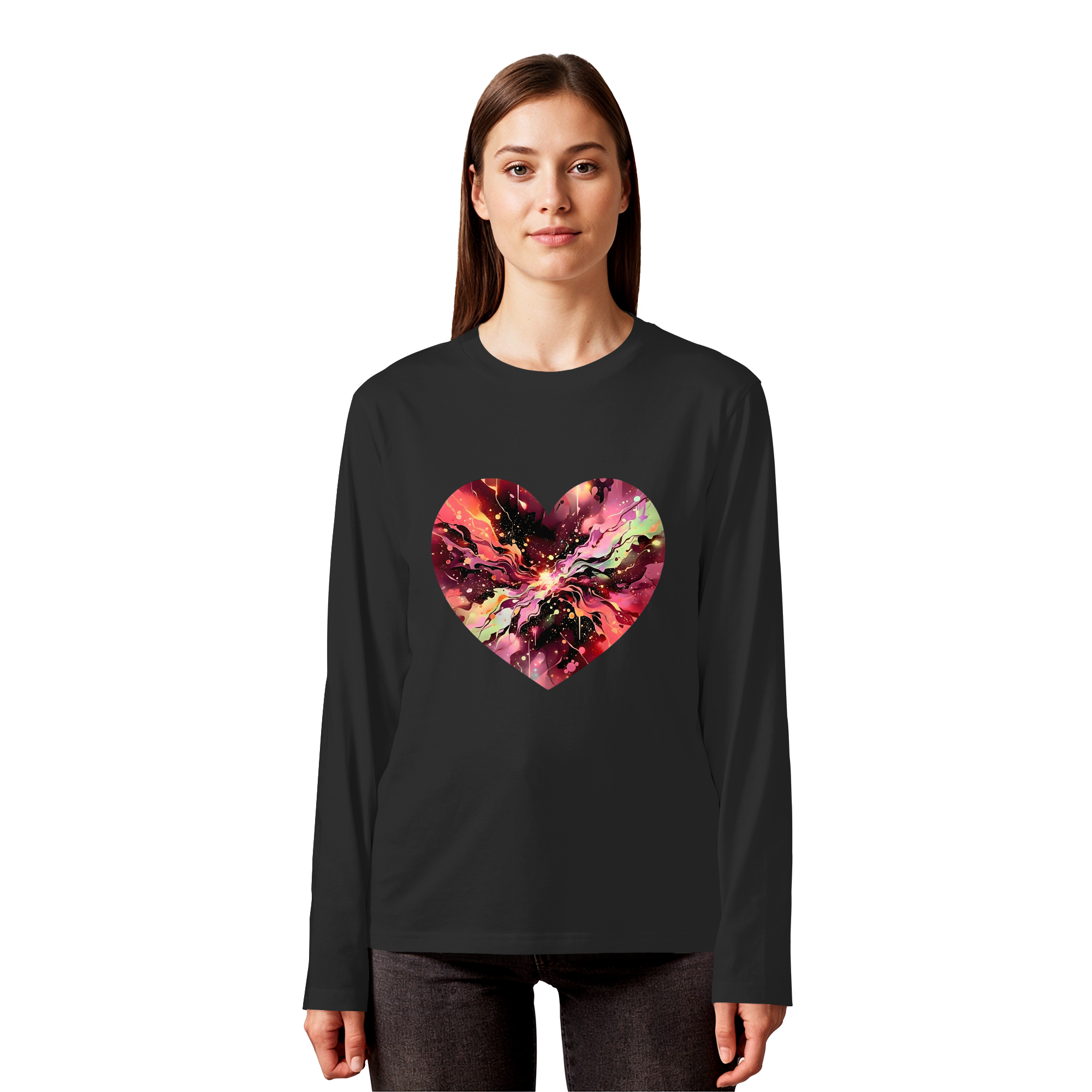 Cosmic Love Heart Sweatshirt 6 Farben S- 3XL - Bio Langarmshirt