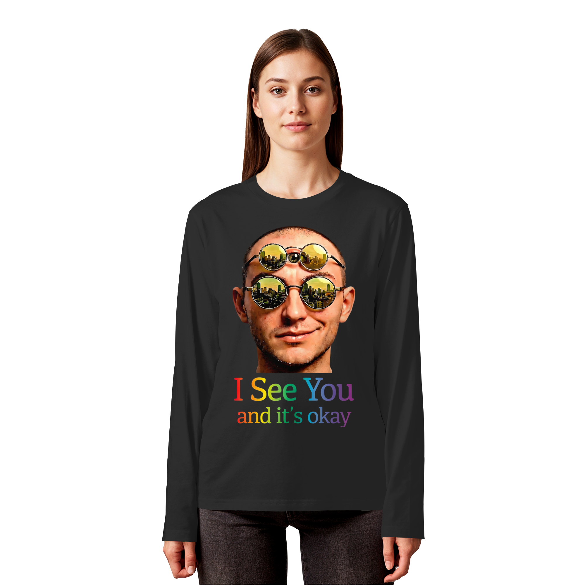 Sweat-shirt unisexe "I See You" 5 couleurs S-5XL - T-shirt bio à manches longues
