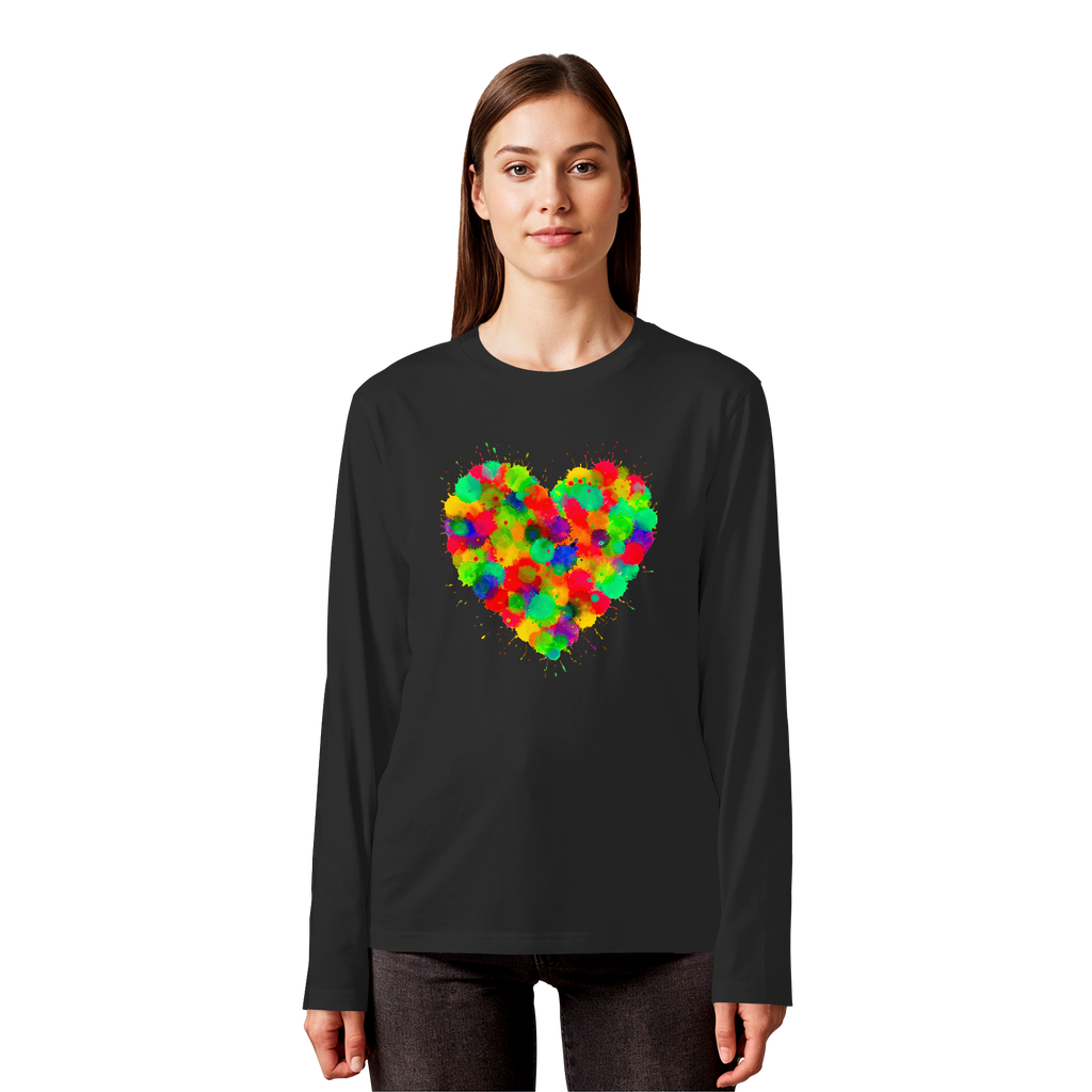 Regenbogen Farbspritzer Herz Sweatshirt Unisex 3 Farben S-3XL