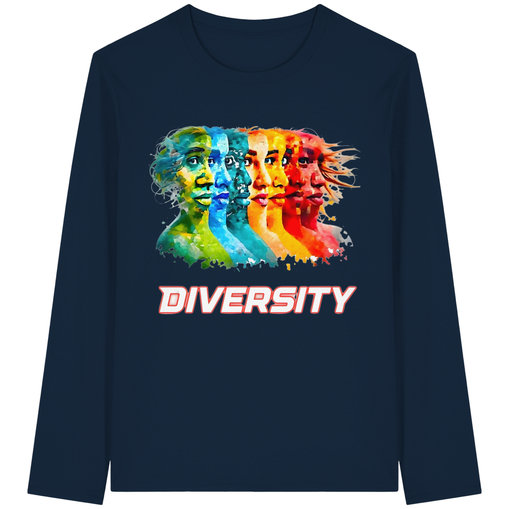 Diversity Sweatshirt | Sei Du Selbst, Strahlend & Einzigartig 4 Farben S-5XL - Bio Langarm-T-Shirt
