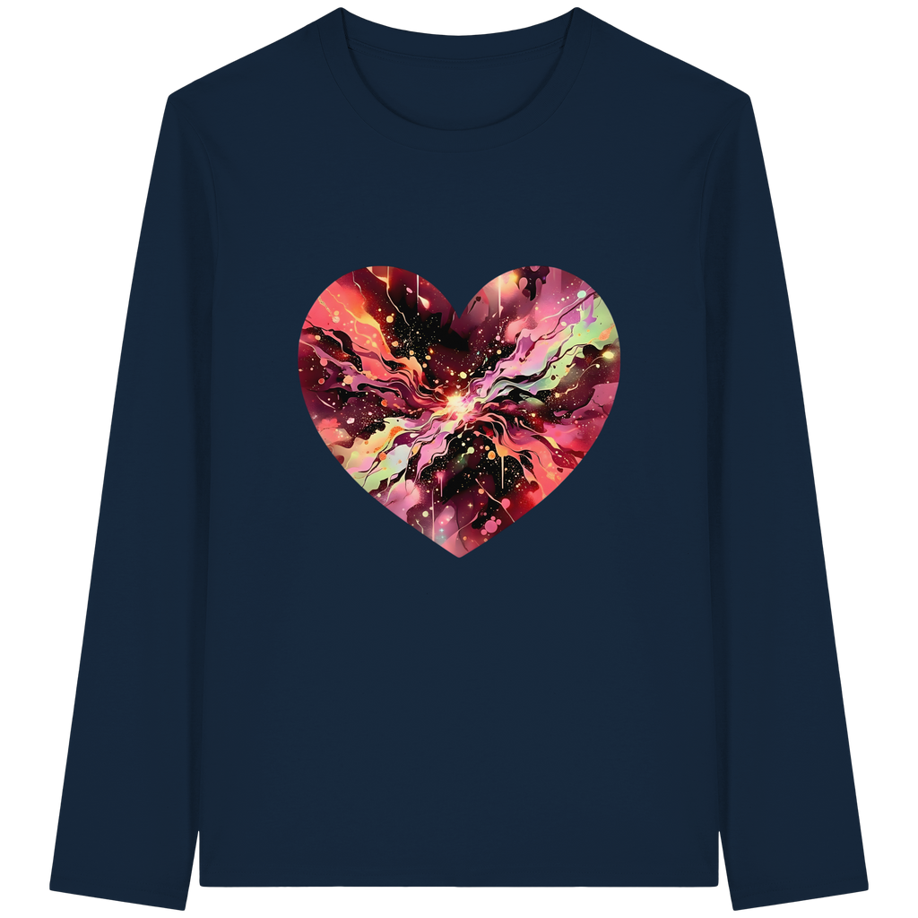 Cosmic Love Heart Sweatshirt 6 Colors S-3XL - Organic Longsleeve T-Shirt