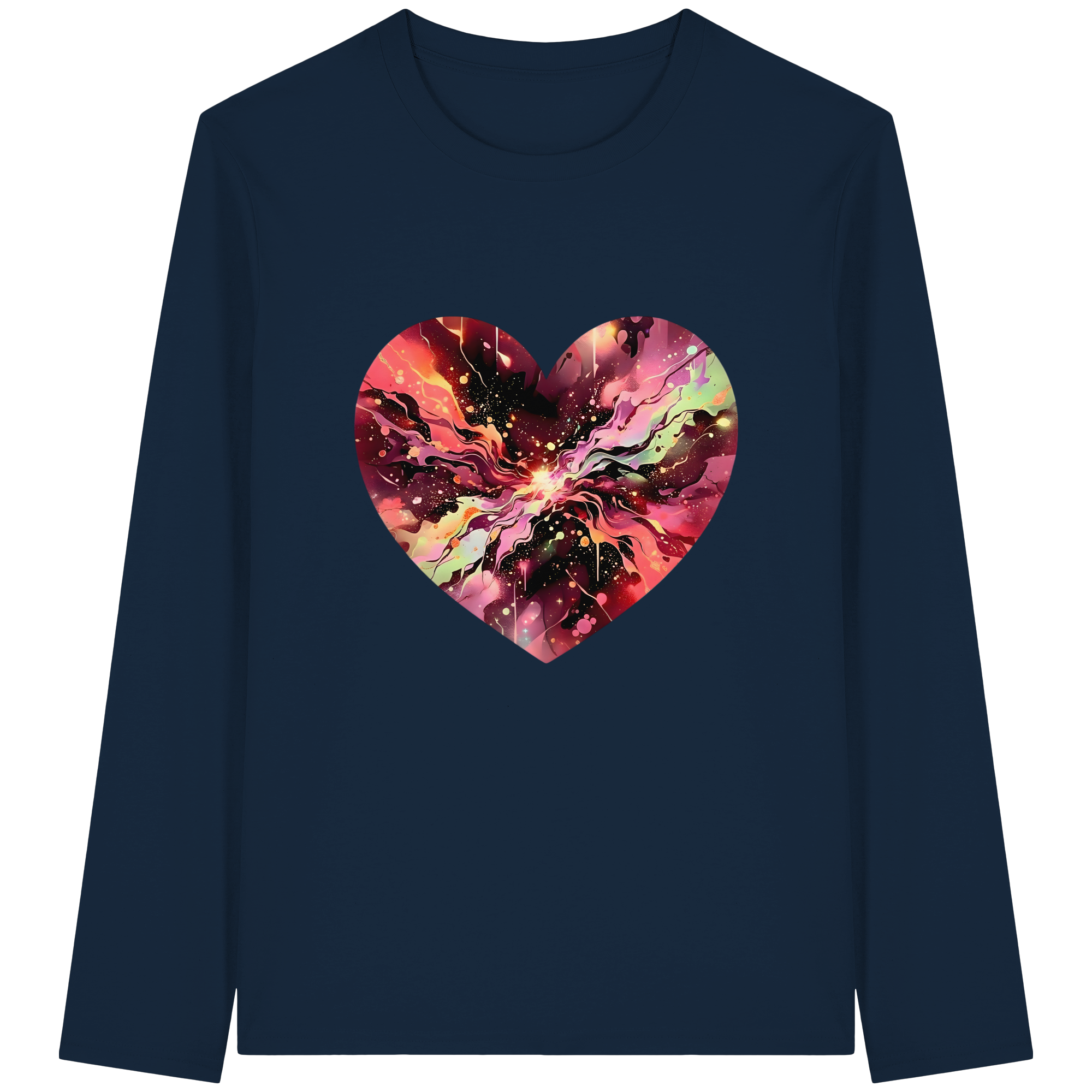 Cosmic Love Heart Sweatshirt 6 Farben S- 3XL - Bio Langarmshirt
