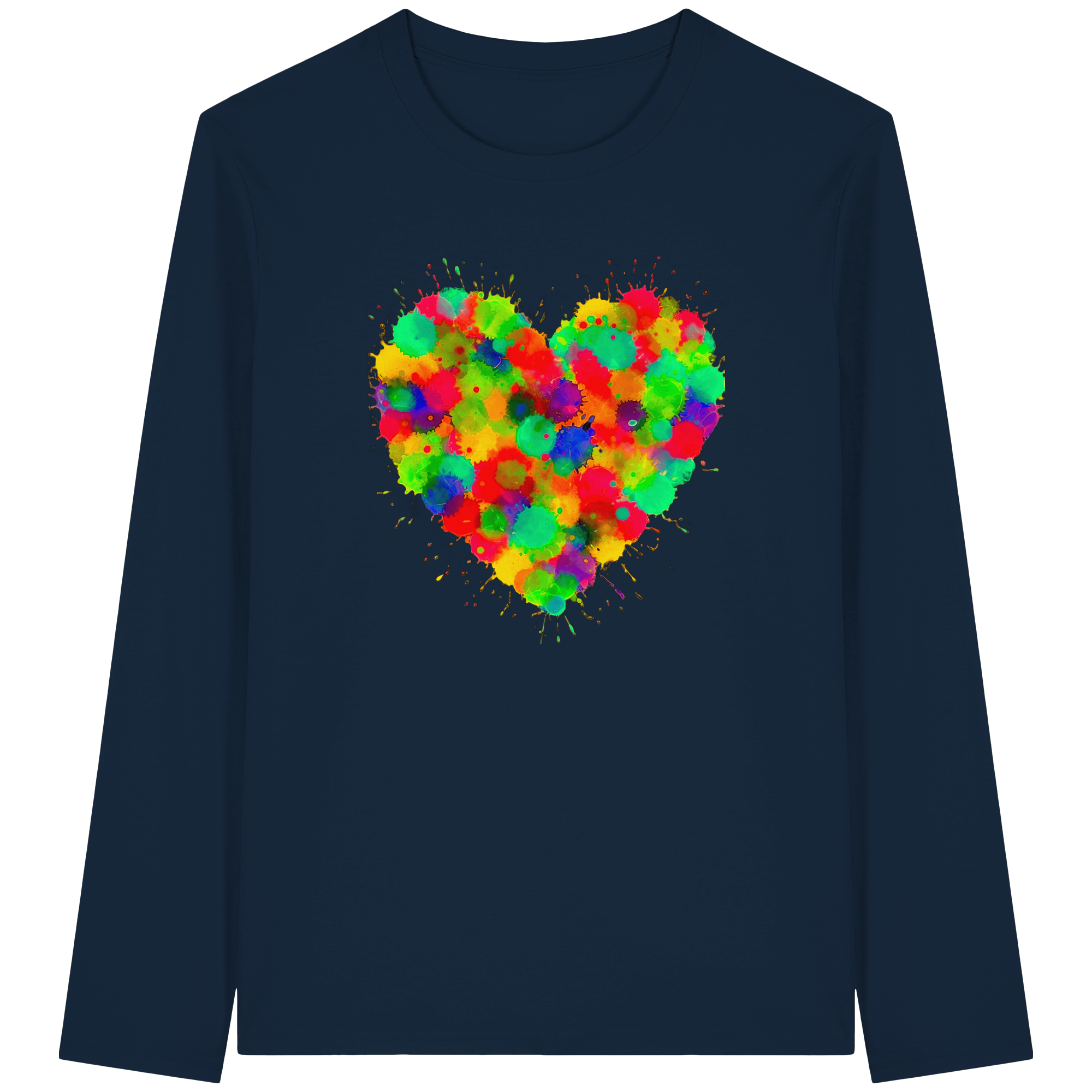 Regenbogen Farbspritzer Herz Sweatshirt Unisex 3 Farben S-3XL