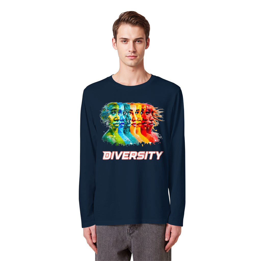 Diversity Sweatshirt | Sei Du Selbst, Strahlend & Einzigartig 4 Farben S-5XL - Bio Langarm-T-Shirt