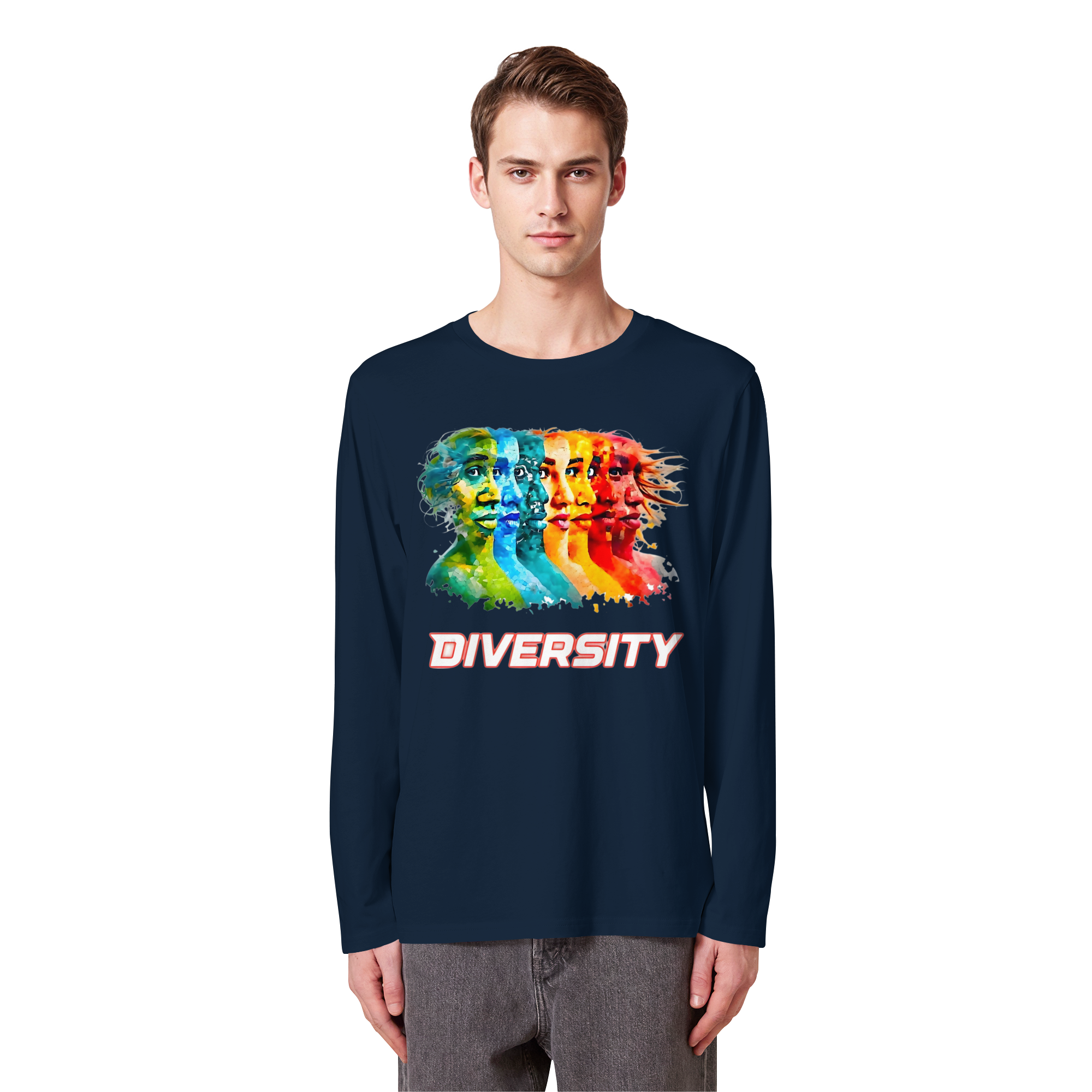 Sweat-shirt Diversité | Soyez vous-même, Radieux & Unique 4 Couleurs S-5XL - T-shirt à manches longues en coton bio