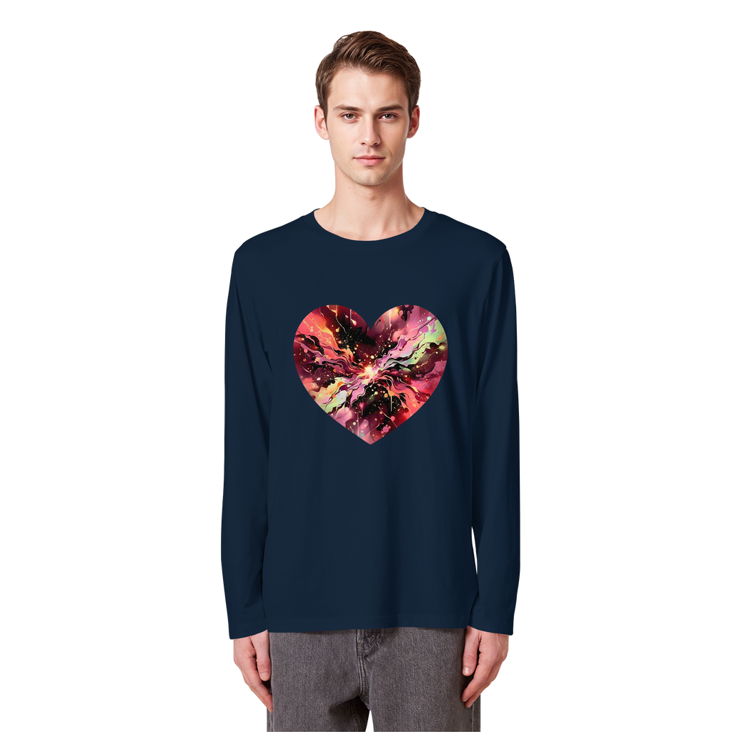 Cosmic Love Heart Sweatshirt 6 Colors S-3XL - Organic Longsleeve T-Shirt