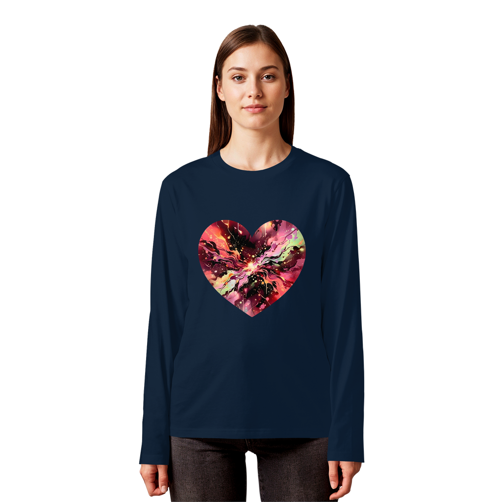 Cosmic Love Heart Sweatshirt 6 Colors S-3XL - Organic Longsleeve T-Shirt