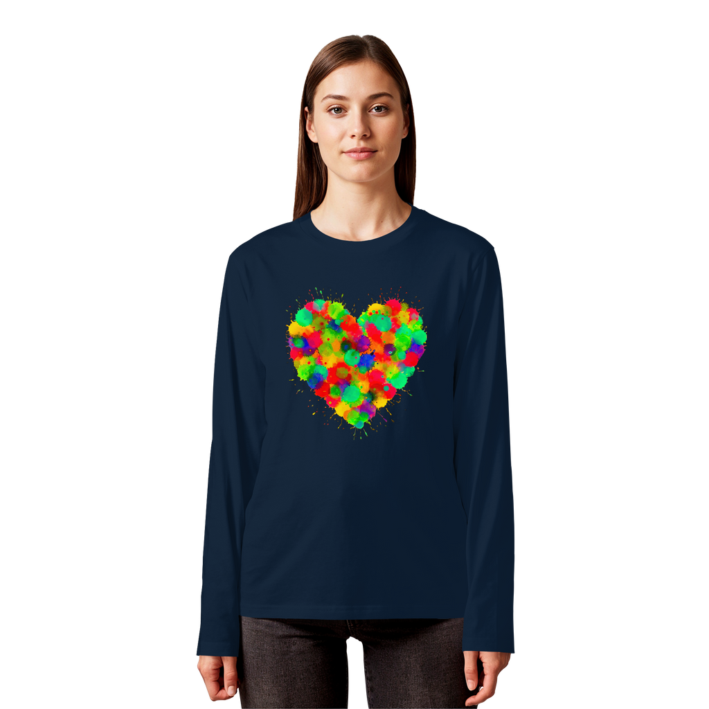Regenbogen Farbspritzer Herz Sweatshirt Unisex 3 Farben S-3XL
