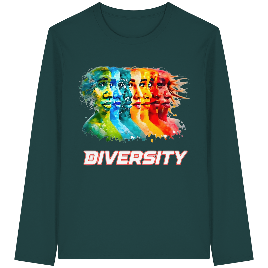 Diversity Sweatshirt | Sei Du Selbst, Strahlend & Einzigartig 4 Farben S-5XL - Bio Langarm-T-Shirt