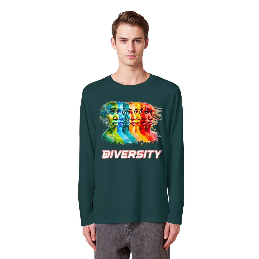 Diversity Sweatshirt | Sei Du Selbst, Strahlend & Einzigartig 4 Farben S-5XL - Bio Langarm-T-Shirt