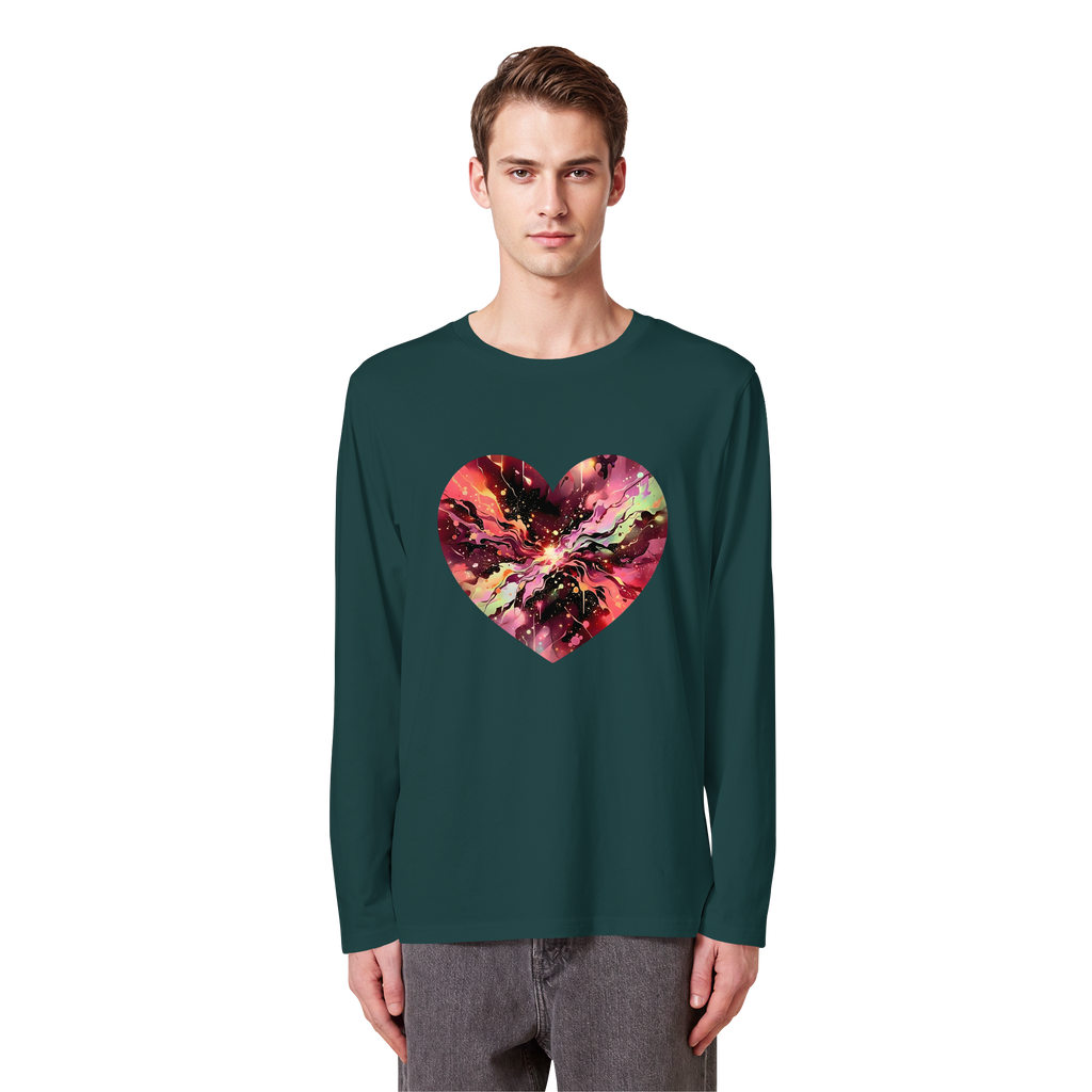 Cosmic Love Heart Sweatshirt 6 Colors S-3XL - Organic Longsleeve T-Shirt
