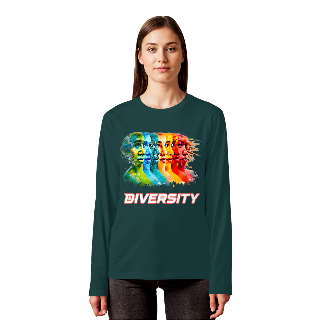 Diversity Sweatshirt | Sei Du Selbst, Strahlend & Einzigartig 4 Farben S-5XL - Bio Langarm-T-Shirt