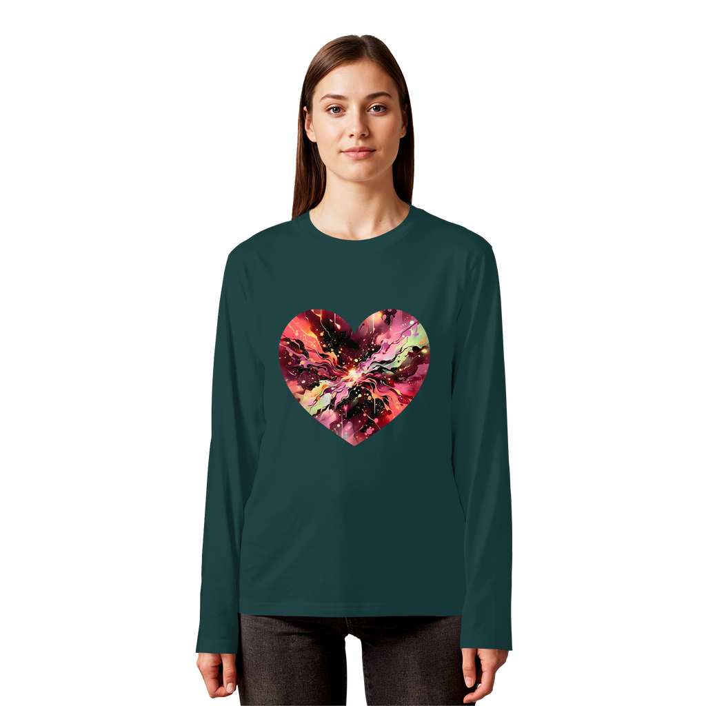 Cosmic Love Heart Sweatshirt 6 Colors S-3XL - Organic Longsleeve T-Shirt