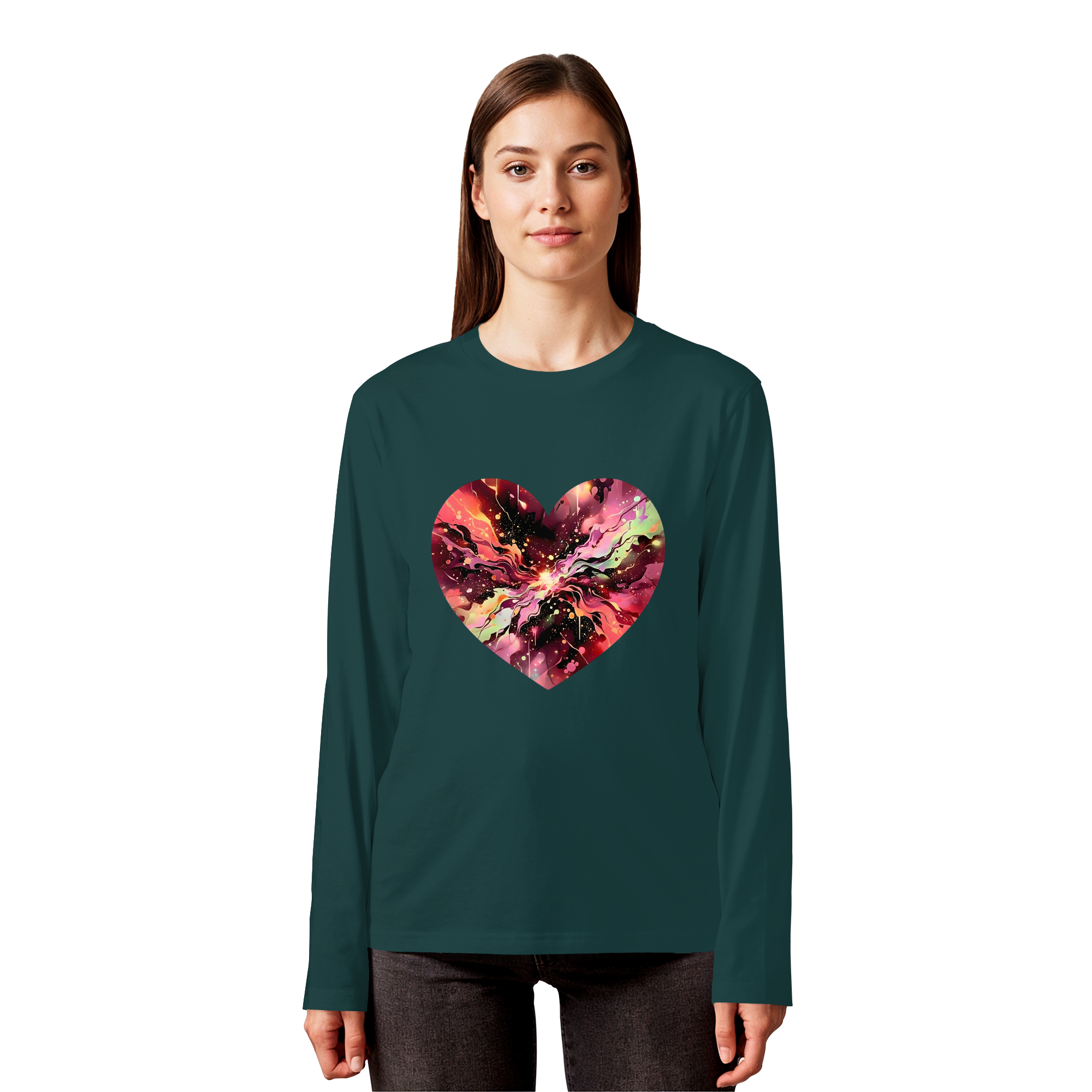 Cosmic Love Heart Sweatshirt 6 Colors S-3XL - Organic Longsleeve T-Shirt