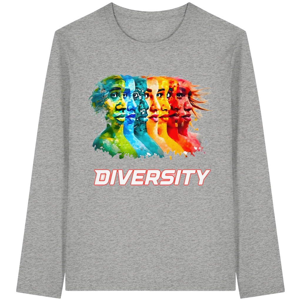 Diversity Sweatshirt | Sei Du Selbst, Strahlend & Einzigartig 4 Farben S-5XL - Bio Langarm-T-Shirt