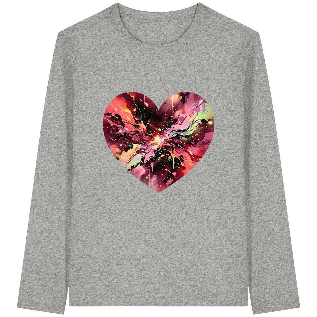 Cosmic Love Heart Sweatshirt 6 Colors S-3XL - Organic Longsleeve T-Shirt