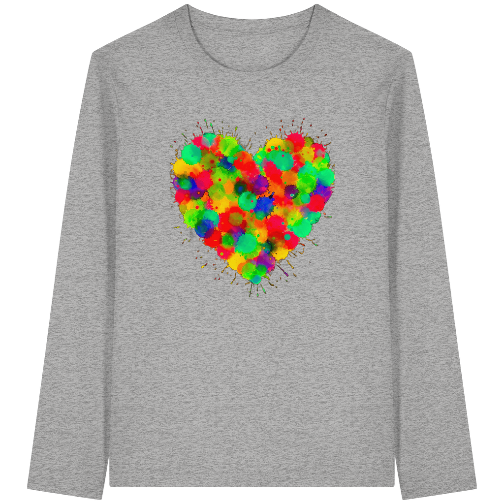 Regenbogen Farbspritzer Herz Sweatshirt Unisex 3 Farben S-3XL