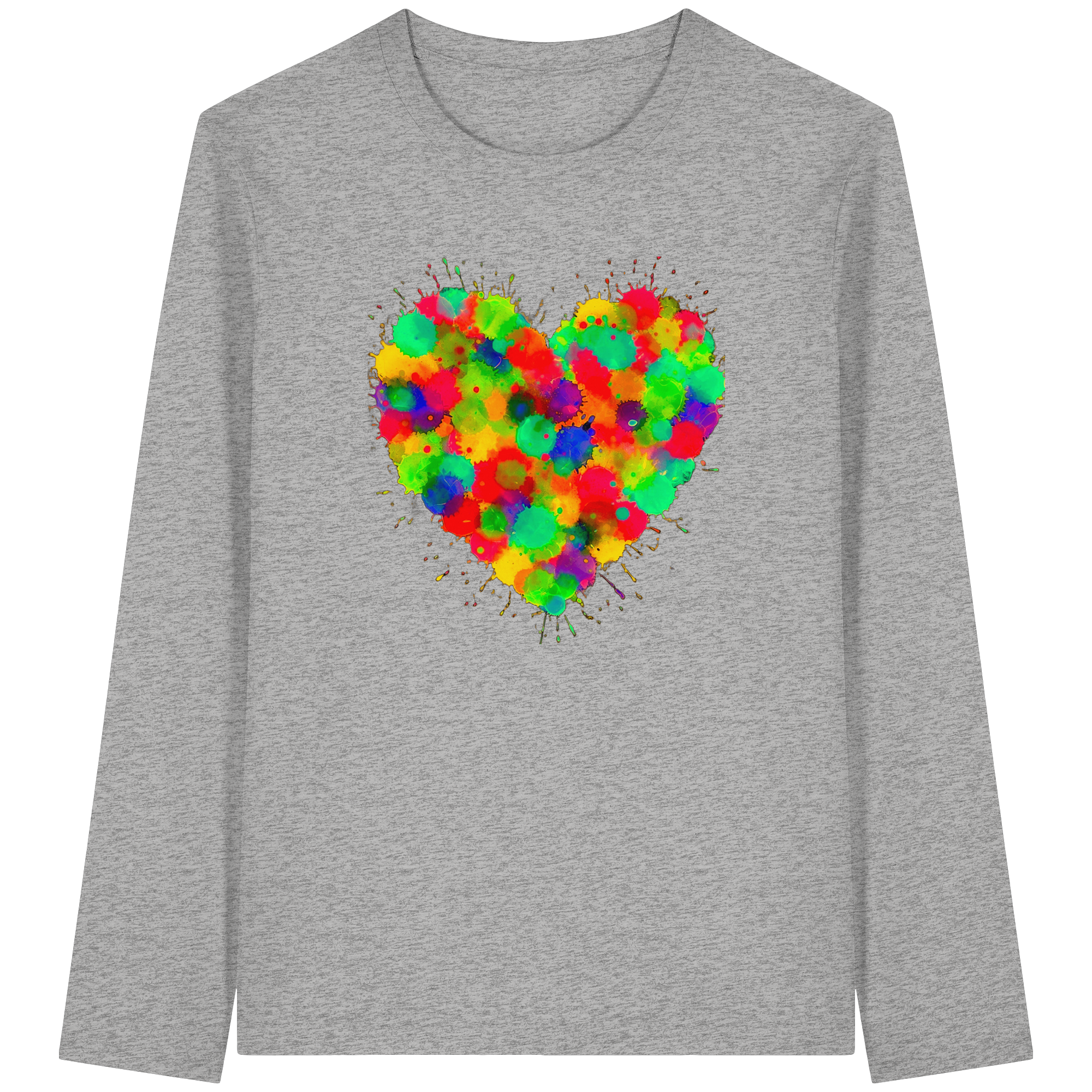 Regenbogen Farbspritzer Herz Sweatshirt Unisex 3 Farben S-3XL