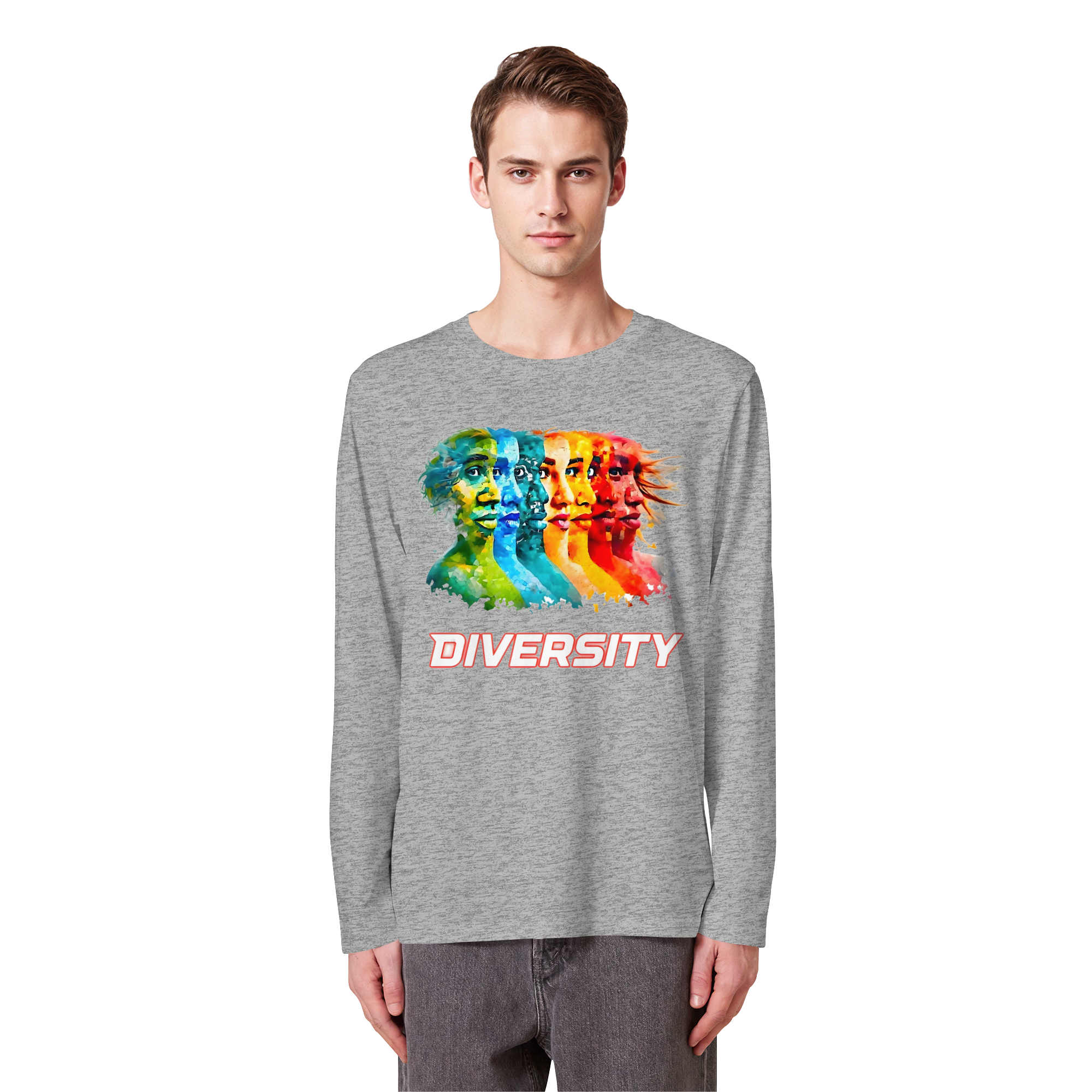 Diversity Sweatshirt | Sei Du Selbst, Strahlend & Einzigartig 4 Farben S-5XL - Bio Langarm-T-Shirt
