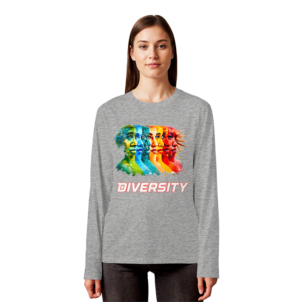 Diversity Sweatshirt | Sei Du Selbst, Strahlend & Einzigartig 4 Farben S-5XL - Bio Langarm-T-Shirt