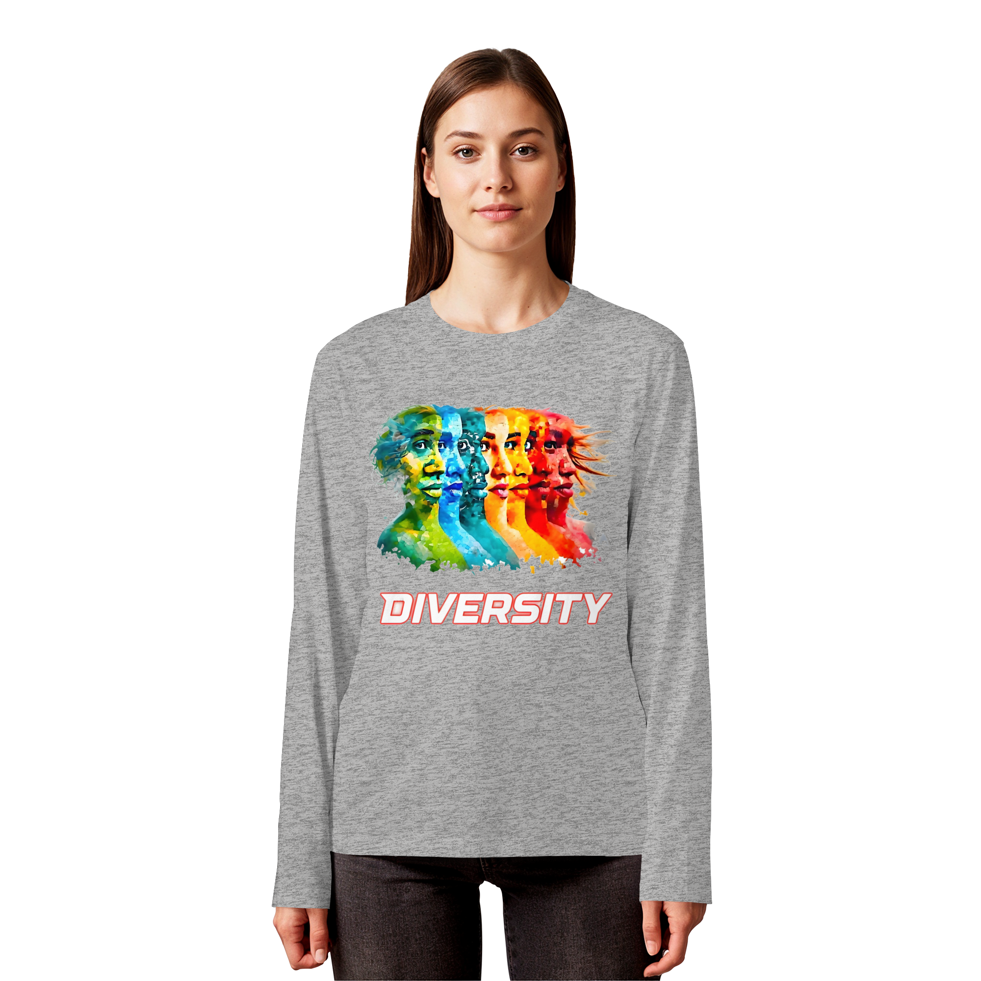Diversity Sweatshirt | Sei Du Selbst, Strahlend & Einzigartig 4 Farben S-5XL - Bio Langarm-T-Shirt