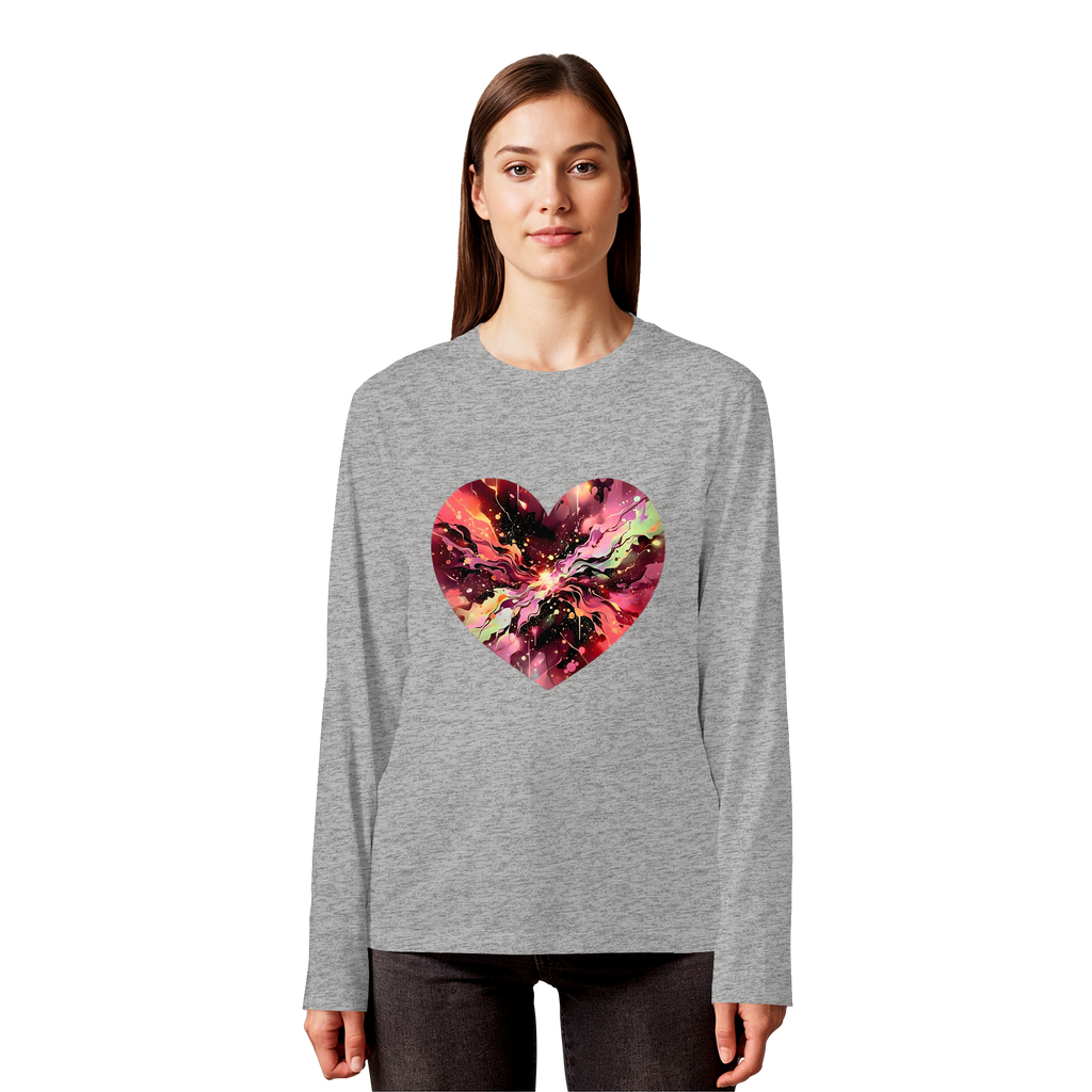 Cosmic Love Heart Sweatshirt 6 Colors S-3XL - Organic Longsleeve T-Shirt