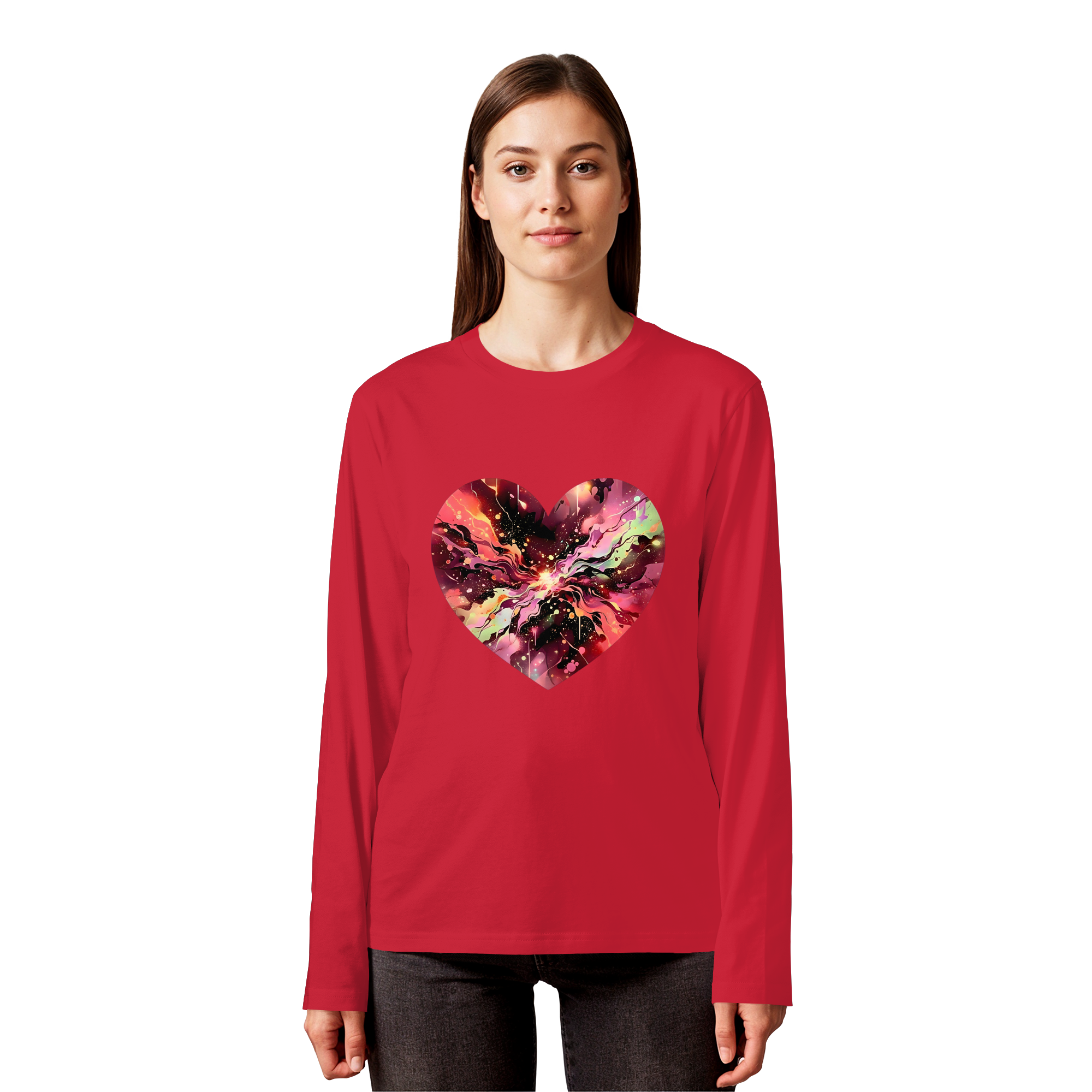 Cosmic Love Heart Sweatshirt 6 Colors S-3XL - Organic Longsleeve T-Shirt