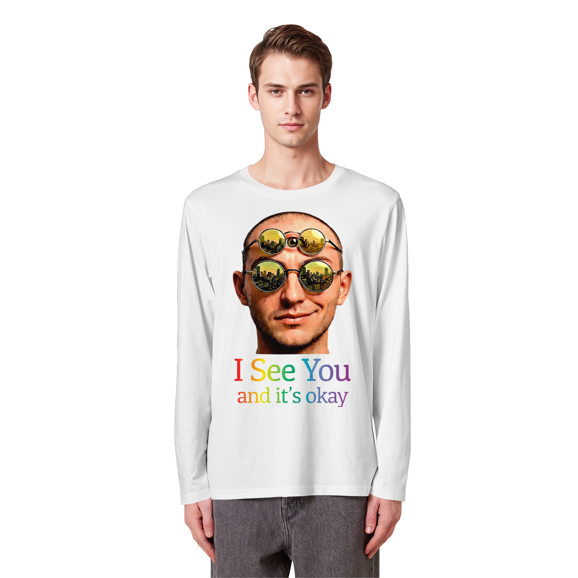 Sweat-shirt unisexe "I See You" 5 couleurs S-5XL - T-shirt bio à manches longues