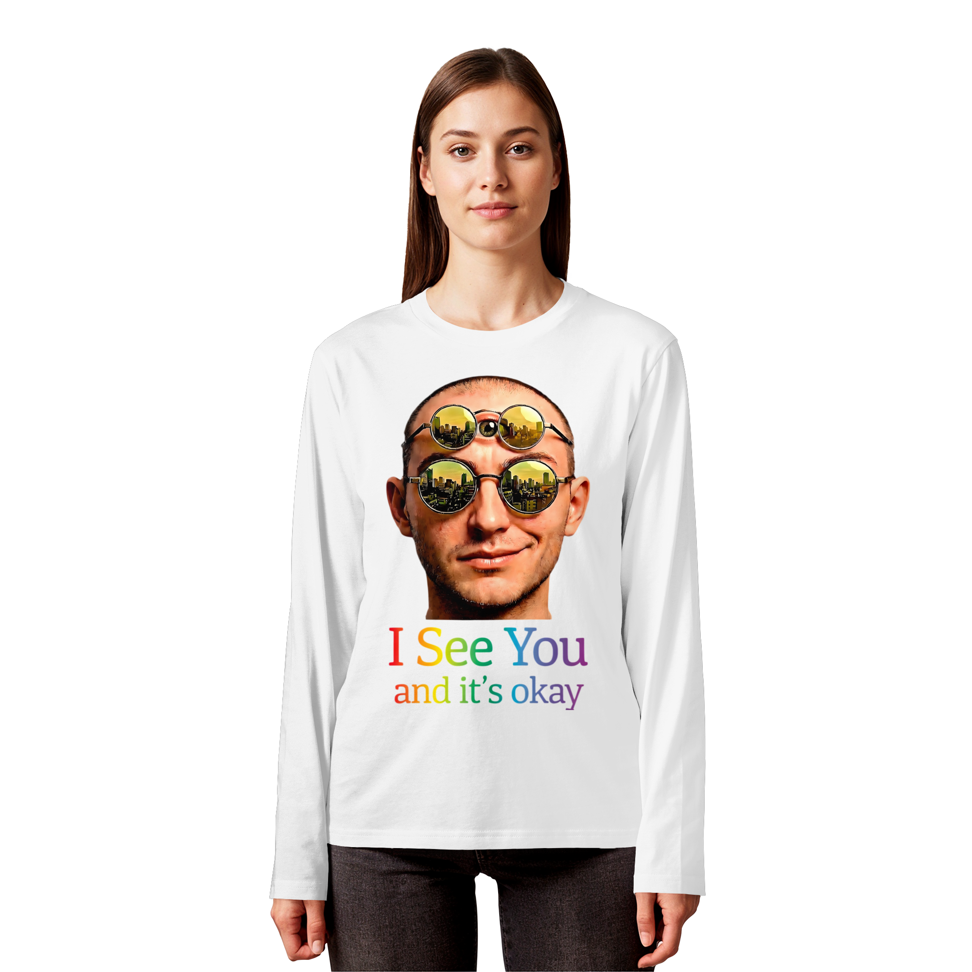 Sweat-shirt unisexe "I See You" 5 couleurs S-5XL - T-shirt bio à manches longues